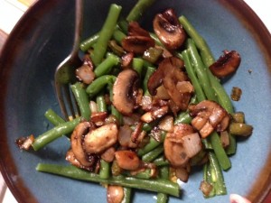 green beans and mushrooms